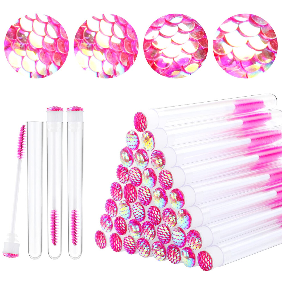Dming 50 Pieces Disposable Mascara Brushes Eyelash Extension Brush Diamond Mascara Lash Wands With Tube Spoolies Lash Brush Makeup Tool Lash Extension