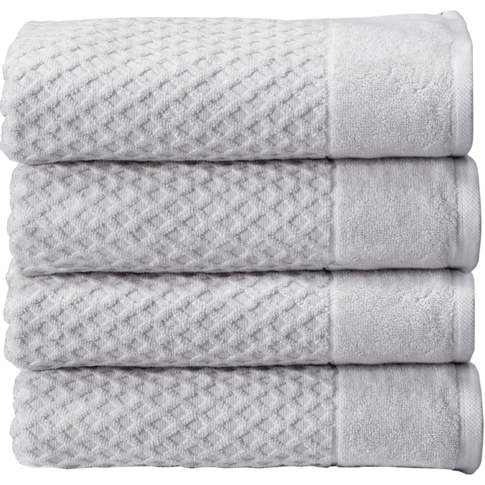 Great Bay Home Ensemble de serviettes de bain 100 % coton gris 4 serviettes de bain douces (30 x 52 pouces) Serviettes de bain tr   s absorbantes
