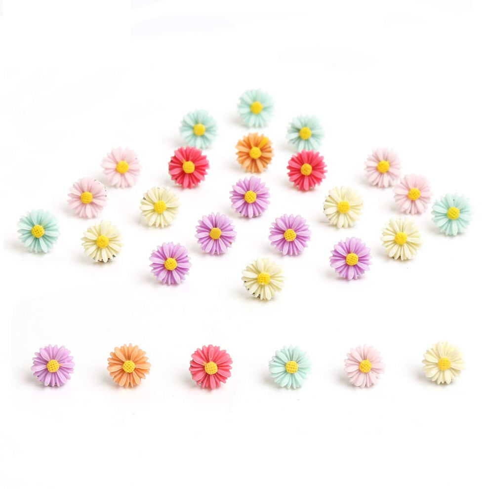 30 Pcs Small Daisy Flower Thumbtacks Decorative Resin Flower Pushpins Flower Drawing Pins For Home Office Bulletin Board Corkboard Photo Wall 6972219765084