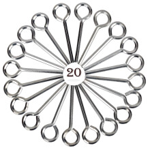 PAGOW 20-pack 5/32 inch standaard inbussleutel met volledige lus, deursleutel voor panieksluitingen met duwstang
