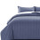 (WASHED BLUE, DOUBLE) Stripe Duvet Quilt Cover Set Single Double King 7
