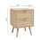 Living And Home 2 Pack Wood and Rattan Side Cabinet Bedside Table NightStand 6