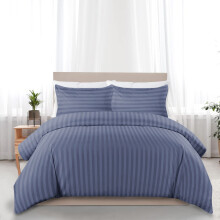 (WASHED BLUE, KING) Stripe Duvet Quilt Cover Set Single Double King
