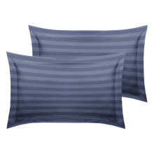 (WASHED BLUE, 2 Stripe Pillowcase) Stripe Duvet Quilt Cover Set Single Double King