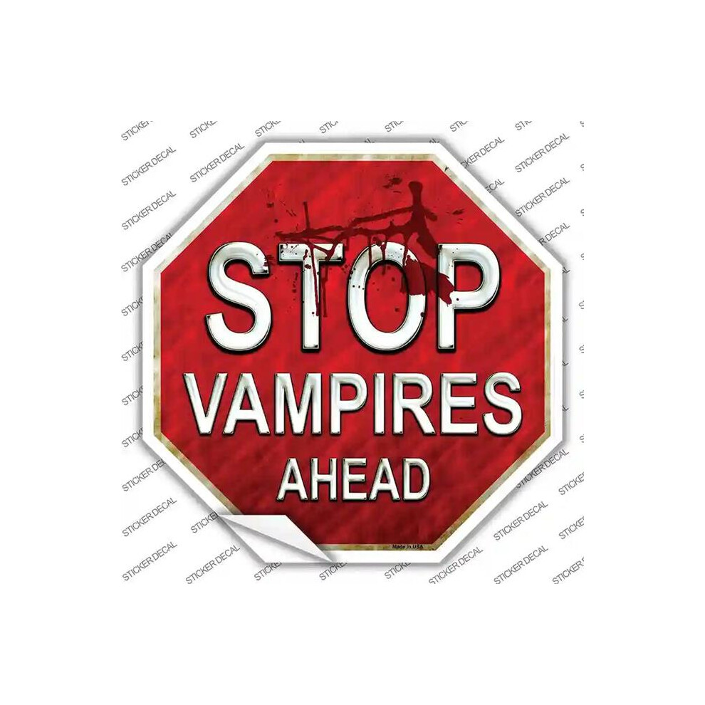 Smart Blonde Bs-396S-S Stop Vampires Ahead Novelty Octagon Sticker Decal - Small 731997838481
