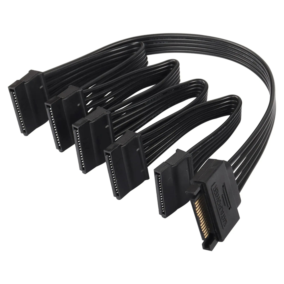 15Pin Sata Power Splitter 1 To5 Hard Drive Hdd Ssd Supply Cable 4853542389869