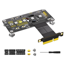 Placa Riser M.2 M-Key NVME SSD para Cabo de Extensão PCIe X4 com Ventilador Resfriamento RGB LED Almofada Magnética 2230-2280 A