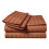 (RUST/ORANGE, SINGLE) Stripe Duvet Quilt Cover Set Single Double King 5