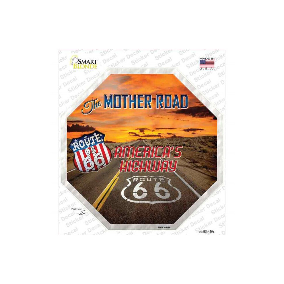 Smart Blonde Bs-459S-M Route 66 With Sunset Novelty Octagon Sticker Decal - Medium 731997841832