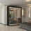 (Black, 150cm) Smart Double Door Sliding Wardrobe 1
