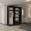 (Black, 150cm) Smart Double Door Sliding Wardrobe 3