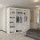 (White, 200cm) Smart Double Door Sliding Wardrobe 3