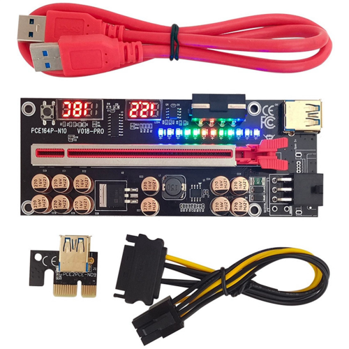 VER018 PRO PCI-E Riser Card USB 3.0 Cable 018 PLUS PCI Express(Red) 2