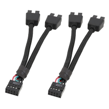 2 PçS Cabo de ExtensãO USB da Placa-MãE Do Computador 9 Pinos 1 FêMea para Macho Y Splitter áUdio HD PC DIY