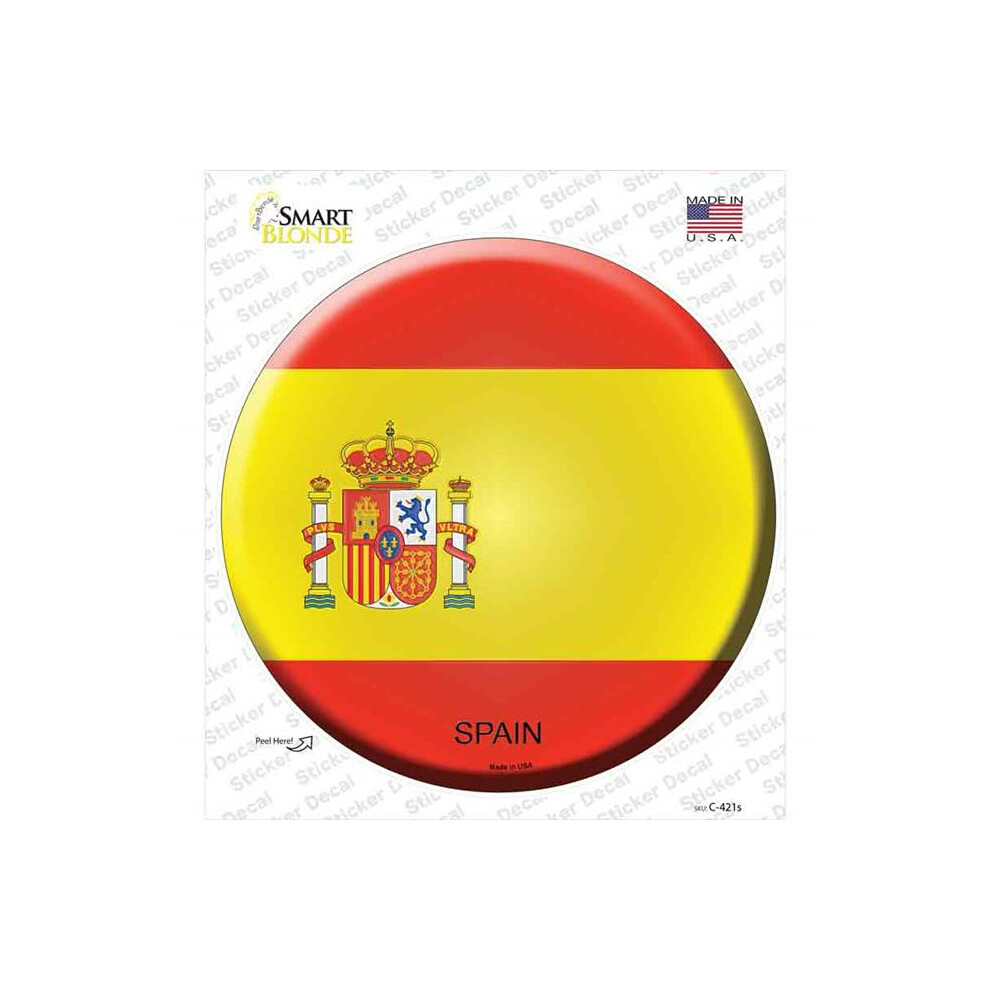 Smart Blonde C-421S-M Spain Country Novelty Circle Sticker Decal - Medium 731997848343