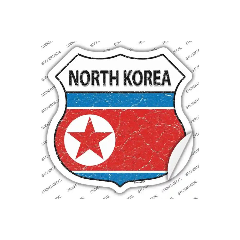Smart Blonde Hs-302S-S North Korea Flag Novelty Highway Shield Sticker Decal - Small 731997849111