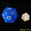 Dados Bescon Jumbo D20 38MM, Grande Dado Azul Brilhante no Escuro, Cubo 1.5 polegadas 5