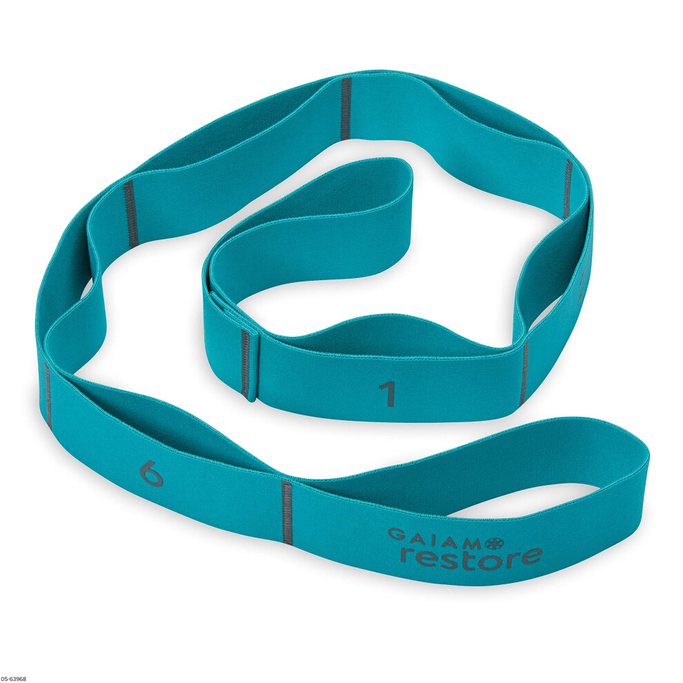 Gaiam Restore Stretch Band Strap - Elastic Stretching Strap with Loops for Medium Resistance Stretch Assist on Leg Hamstring Exercise/Fitness/Workou