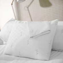 FeelAtHome 65% Polyester and 35% Rayon Derived from Bamboo Cooling Pillow Cover Waterproof - 20x36 Inches Pack of 4 - Soft & Comfortable Zippered Pill