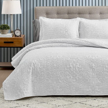 Conjunto de Colcha King Size Hansleep Leve Branco Ultrassônico Capa de Cama