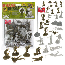 BMC WW2 D-Dag Juno Beach Plastiska Arméfigurer - 35st Kanada & Tyska Soldater