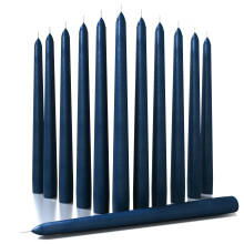 CANDWAX 12 inch Taper Candles Set of 12 - Dripless and Smokeless Candle Unscented - Slow Burning Candle Sticks - Dark Blue Candle