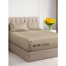 Extra Deep Pocket Cal King Sheets - 4 Piece Breathable & Cooling Bed Sheets - Hotel Luxury Bed Sheet Set - Soft Wrinkle Free & Comfy - Easily Fits E