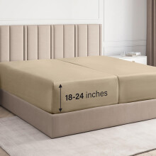Sábana Ajustable Extra Profunda para Cama King Dividida - Solo Sábana de Hotel de Lujo