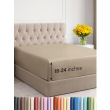 Extra tiefes Twin-XL-Spannbettlaken  nur Luxus-Einzelbettlaken fr Hotels  das Laken passt problemlos auf 18- bis 24-Zoll-Matratzen  weich, knitte