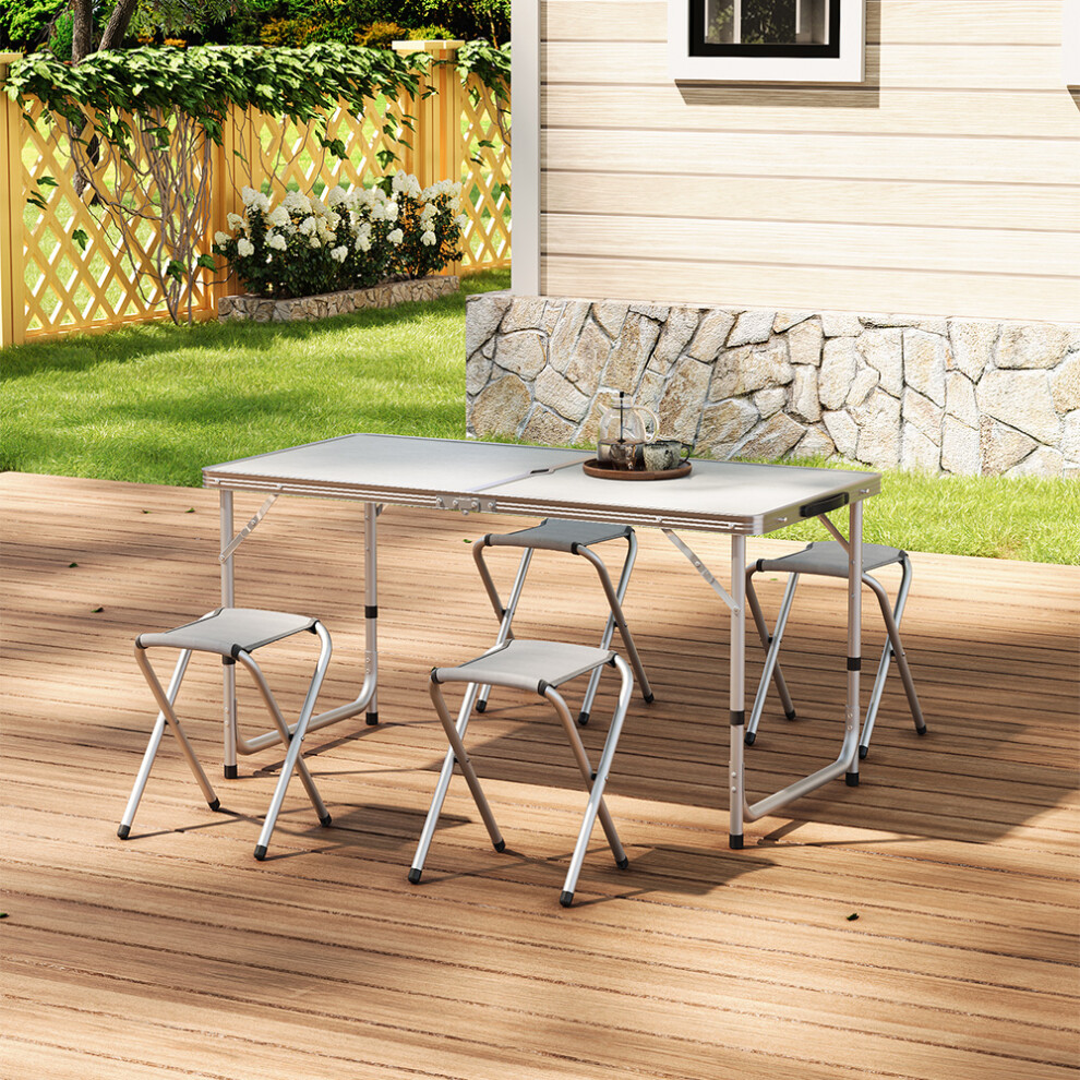 Outdoor Camping Table Chair Set Foldable Aluminum Pipe Picnic Furniture