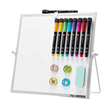 Lille magnetiske desktop hvidt bord - 12 x 12 tommer mini b?rbar t?r slet whiteboard til studerende dobbelt side at g?re listen t?r sletningskort
