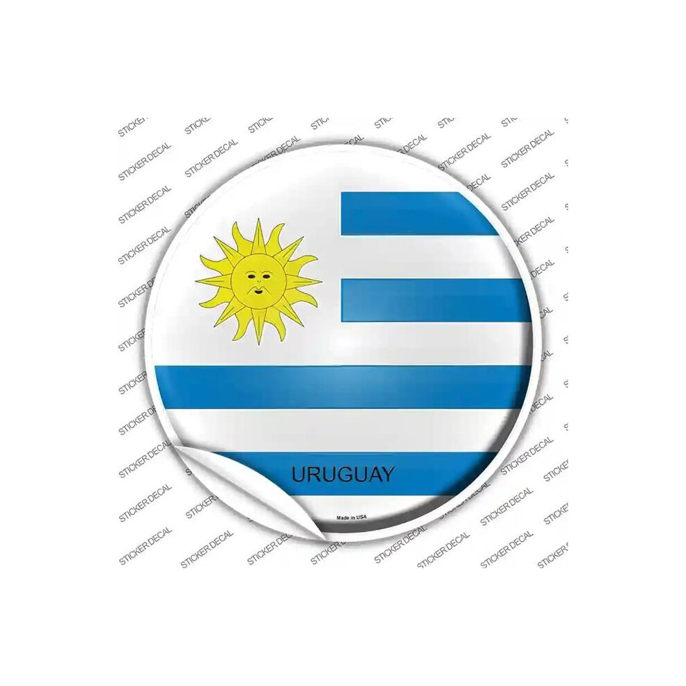 Smart Blonde C-465S-L Uruguay Country Novelty Circle Sticker Decal - Large 731997854269