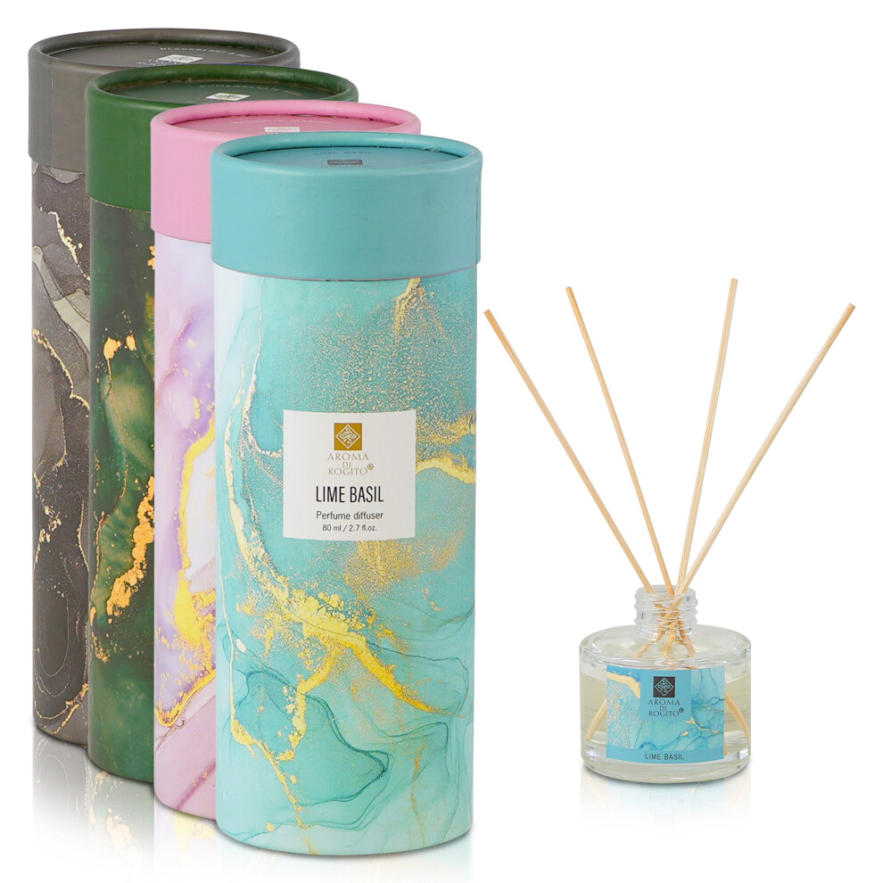 GEEZY Home Fragrance Perfum Scented Air Freshener Reed Oil Diffuser 80 ml Gift Tin Set