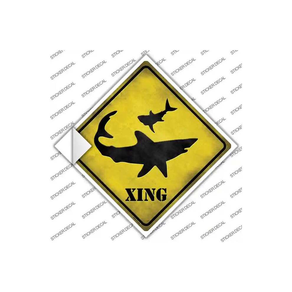 Smart Blonde Cx-044S-L Shark Xing Novelty Diamond Sticker Decal - Large 731997854856