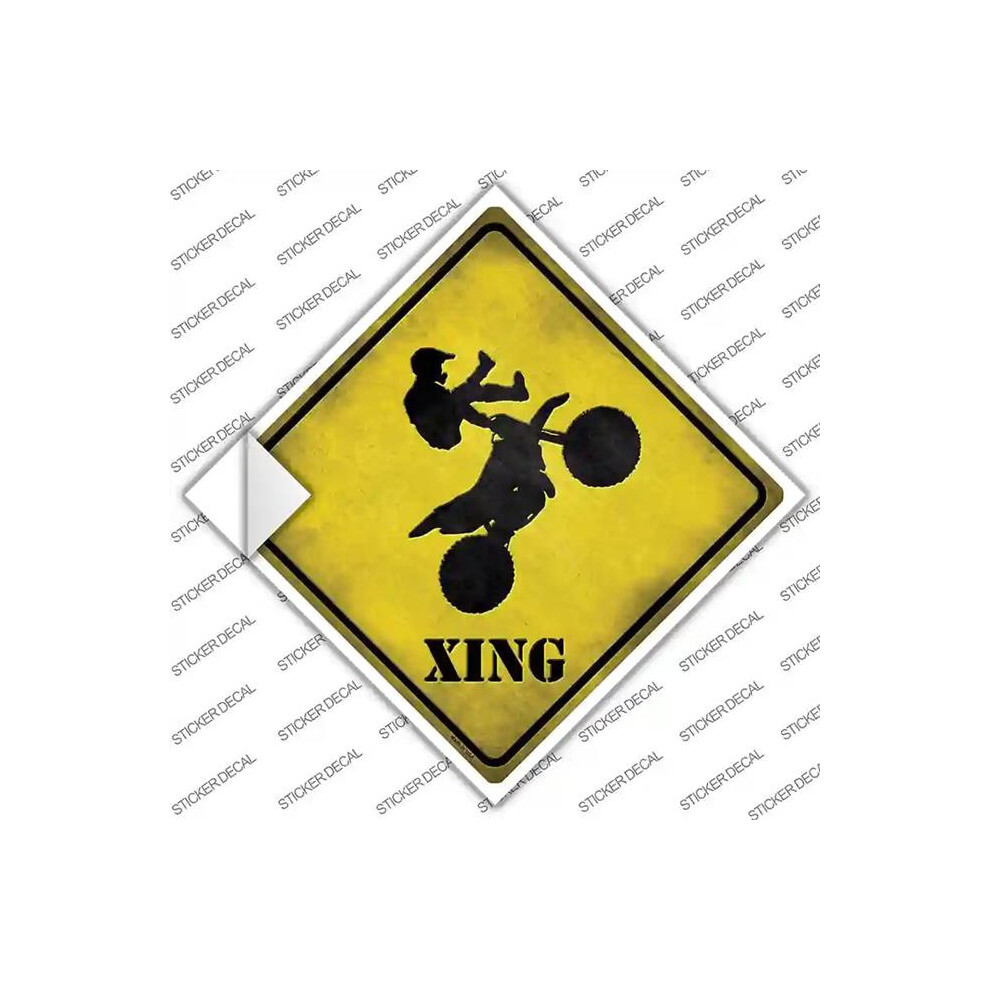Smart Blonde Cx-092S-S Motocross Xing Novelty Diamond Sticker Decal - Small 731997855129