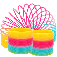 The Dreidel Company Plastic Multicolor Coil Spring Goody Bag Fillers Party Favor for Kids 3"""" Inches (80mm) (2-Pack)