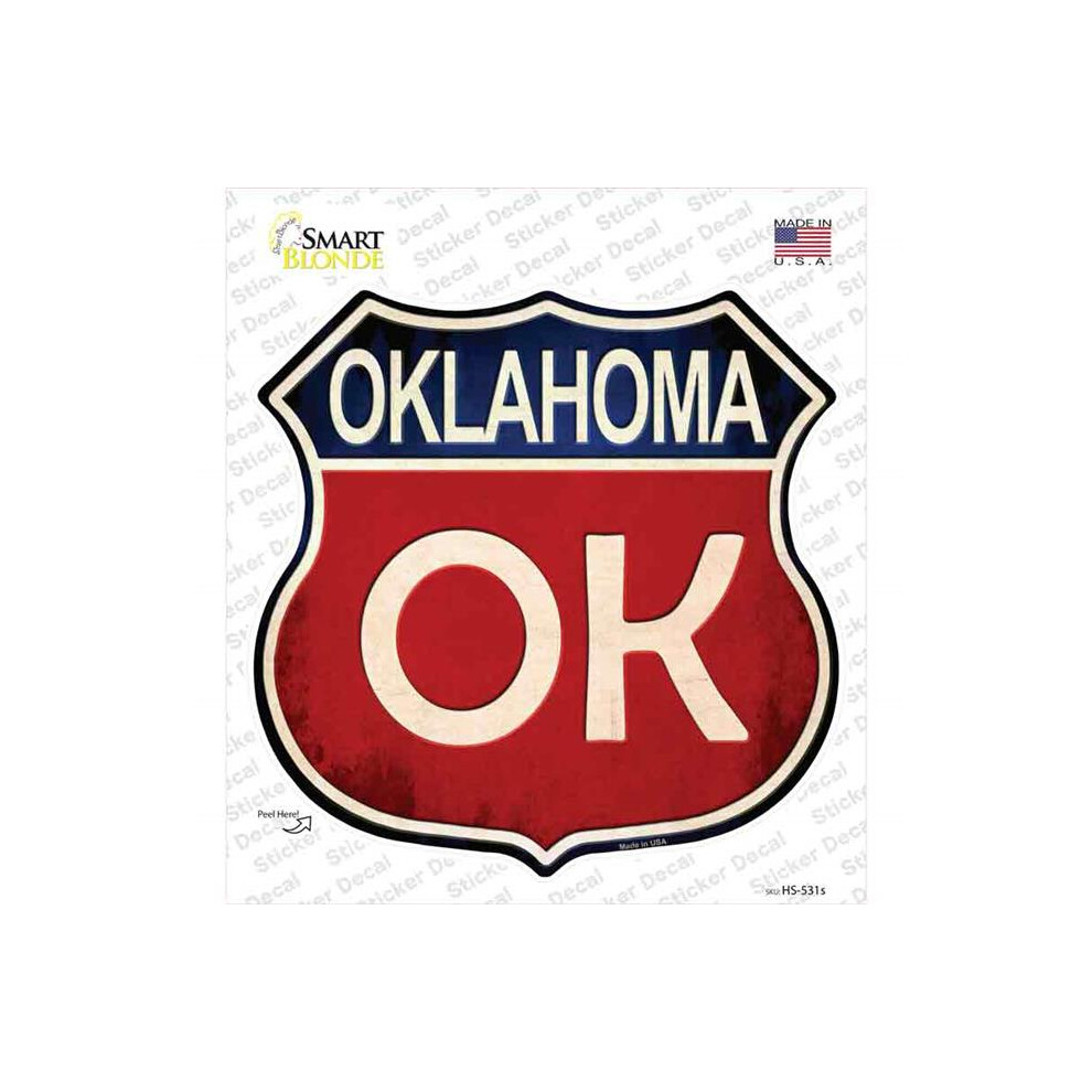 Smart Blonde Hs-531S-M Oklahoma Novelty Highway Shield Sticker Decal - Medium 731997855822