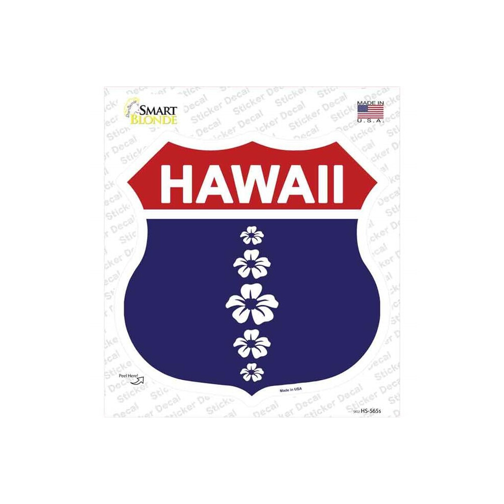 Smart Blonde Hs-565S-M Hawaii Hibiscus Novelty Highway Shield Sticker Decal - Medium Blue 731997855983