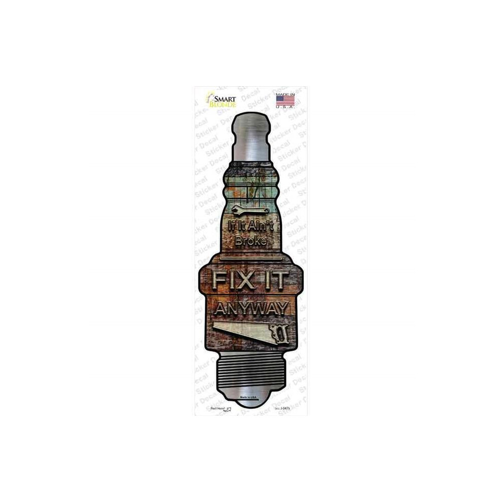 Photos - Other Electrical Equipment Smart Blonde J-047s-M Fix It Anyway Novelty Spark Plug Sticker Decal - Medium
