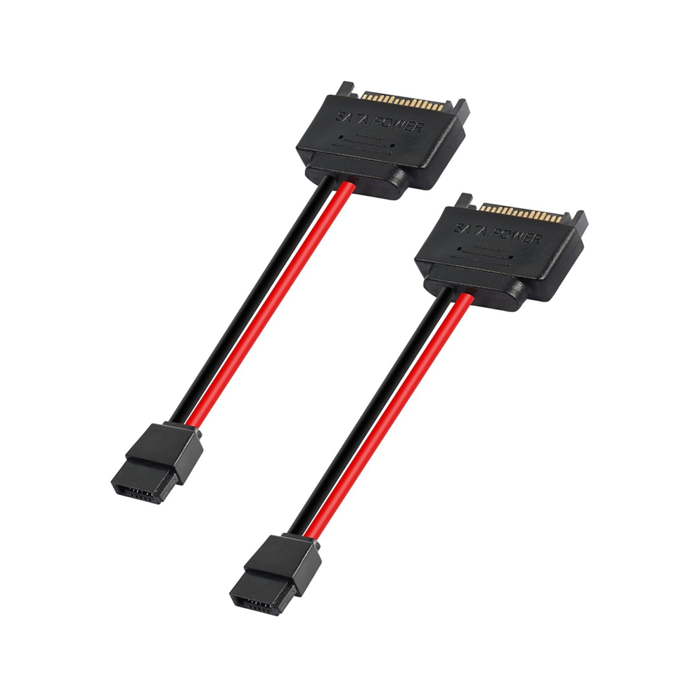 2Pcs Sata 15Pin Male To 6Pin Cable 4853542361957