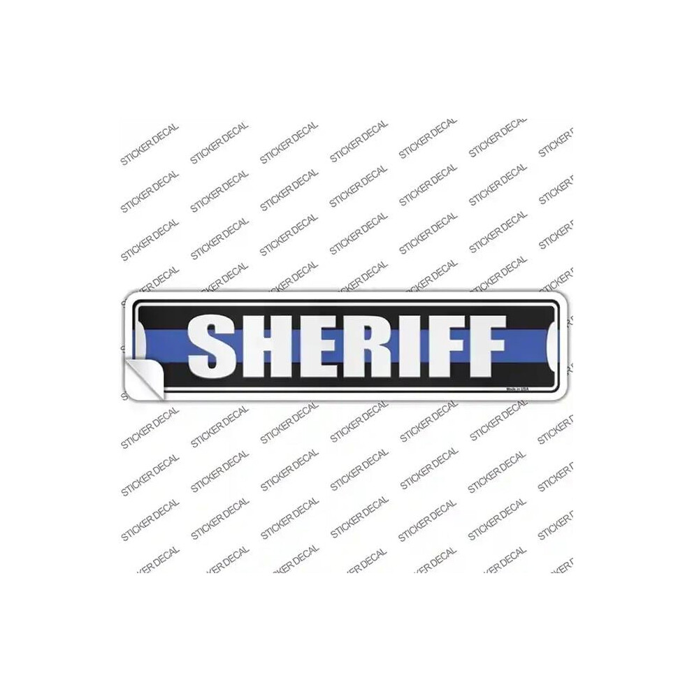Smart Blonde K-1630S-L Sheriff Line Novelty Narrow Sticker Decal - Large Blue 731997929189