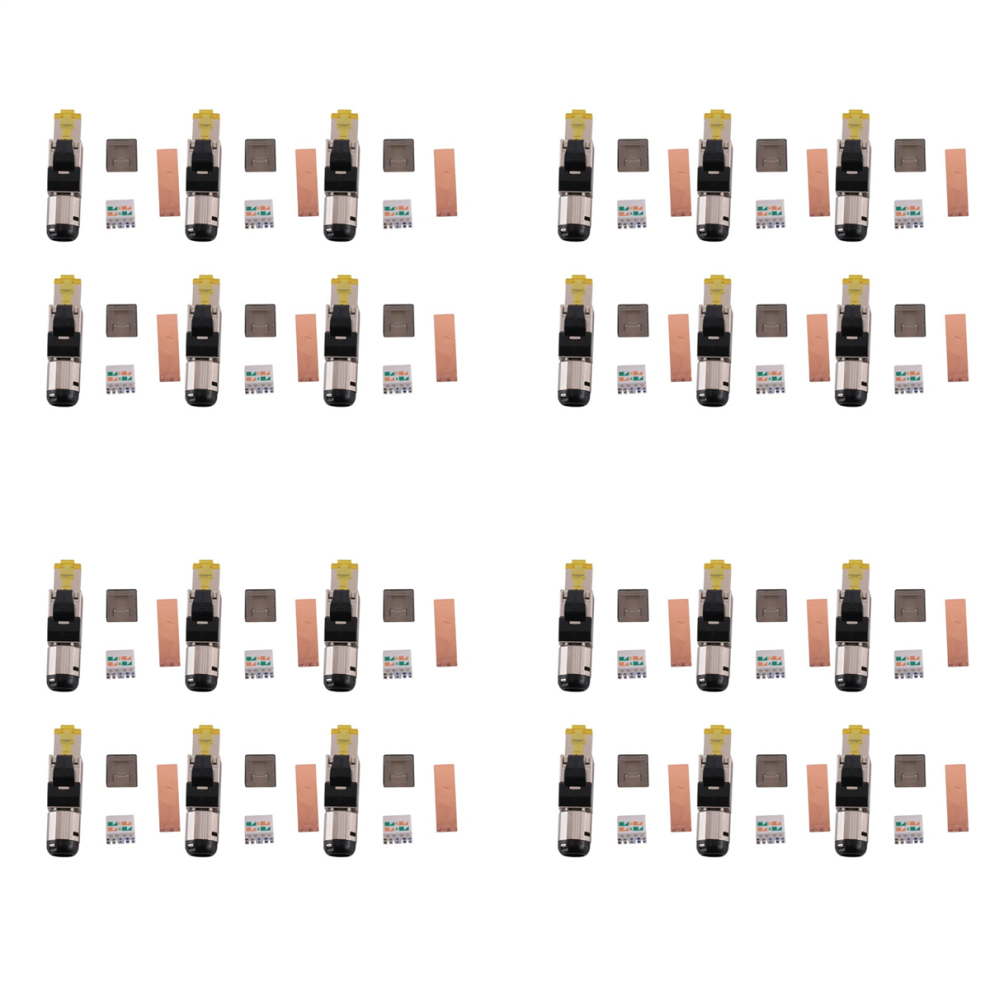 Paquet de 24 Connecteurs RJ45 Cat 8 Blindés Sans Outil, Prise Terminaison Champ Cat8, Connecteur Cat8