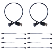 10 szt. kabli USB do 4-pinowego adaptera wentylatora, kabel zasilający komputer PC