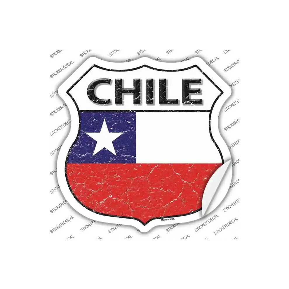 Smart Blonde Hs-212S-Xl Chile Flag Novelty Highway Shield Sticker Decal - Extra Large 731997856812