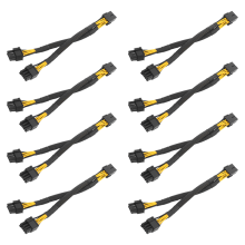 1 peça fêmea para adaptador de energia PCI Express duplo de 2x 8 pinos (6+2) macho