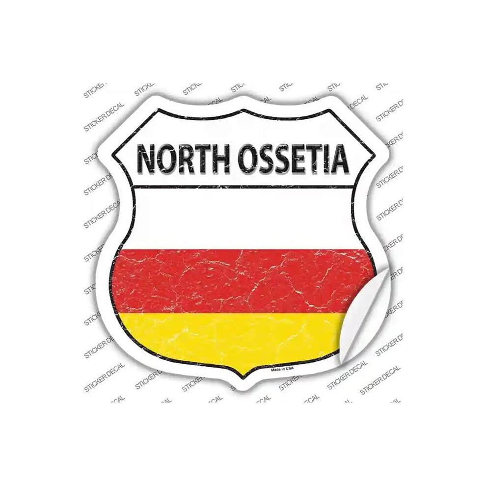 Photos - Other Electrical Equipment Smart Blonde HS-359s-S North Ossetia Flag Novelty Highway Shield Sticker Decal - Small