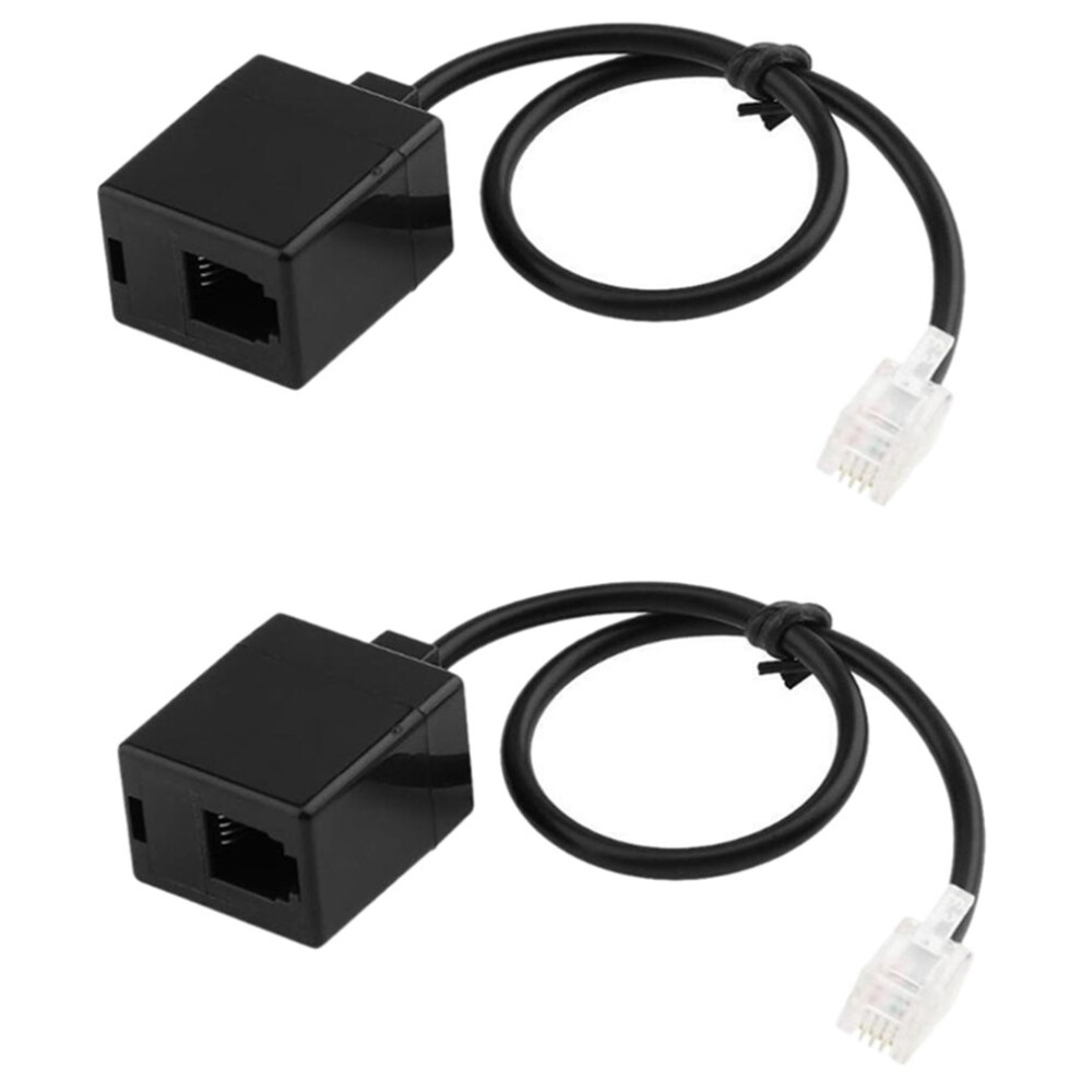 Photos - Cable (video, audio, USB) 2X RJ9 4P4C Male to Double Female Port Connector Adapter Cable