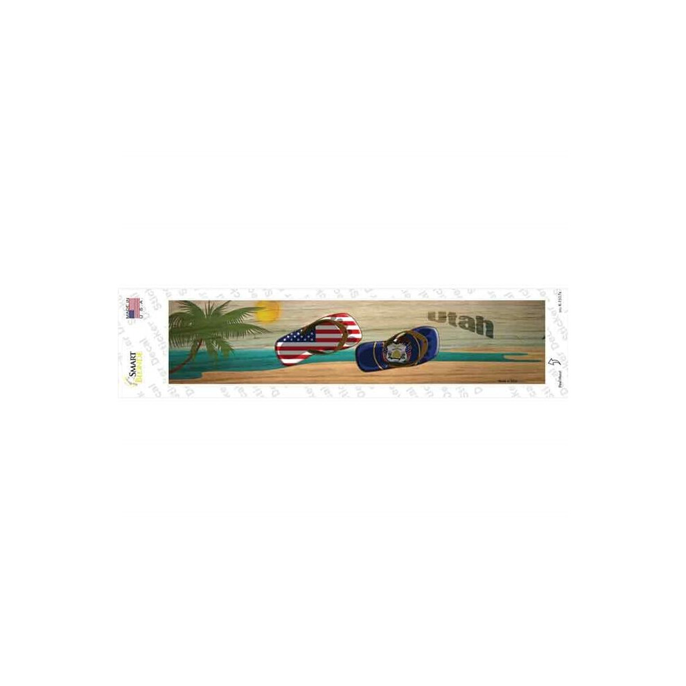 Smart Blonde K-1517S-M Utah & Us Flag Novelty Narrow Sticker Decal - Medium 731997857871