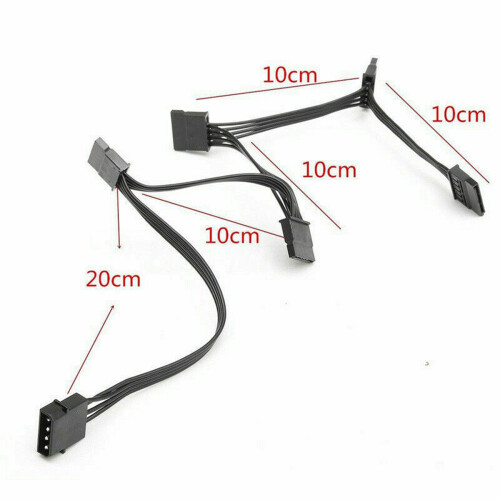 Καλώδιο τροφοδοσίας 4 ακίδων IDE σε 5 θύρες Molex SATA 18AWG για υπολογιστή HDD SSD 2
