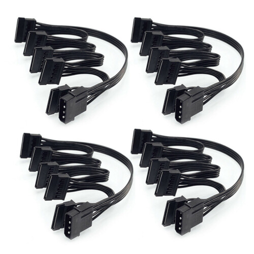 Καλώδιο τροφοδοσίας 4 ακίδων IDE σε 5 θύρες Molex SATA 18AWG για υπολογιστή HDD SSD 1